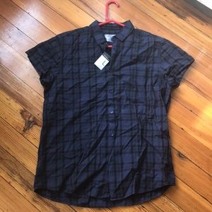 Primark short sleeved plaid button down shirt